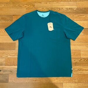 Tommy Bahama Mens Short Sleeve Pocket Tshirt Teal Green Crewneck Size M NWT